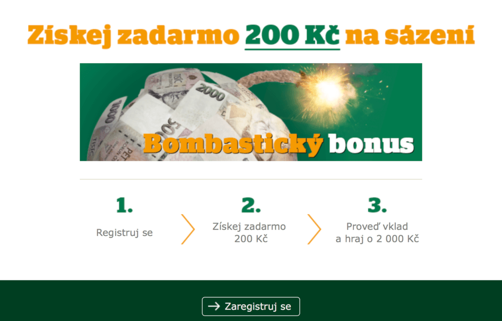 Chance bonus 200kč zdrama na prvn&iacute; s&aacute;zku